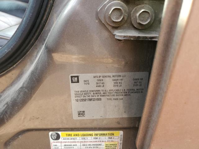 1G1ZE5E17BF231669 - 2011 CHEVROLET MALIBU LTZ თაფლისფერი ფოტო 12