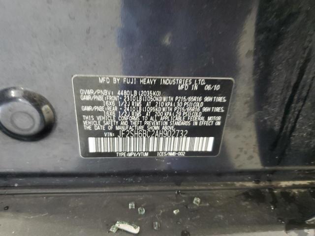 JF2SH6BC2AH902732 - 2010 SUBARU FORESTER XS Schwarz Foto 12