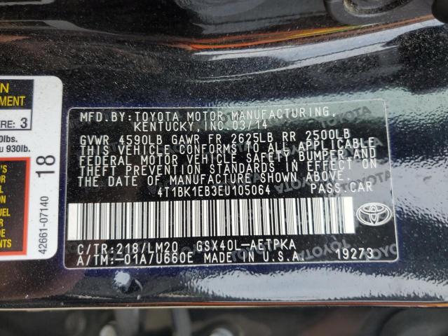 4T1BK1EB3EU105064 - 2014 TOYOTA AVALON BASE Qara foto 12