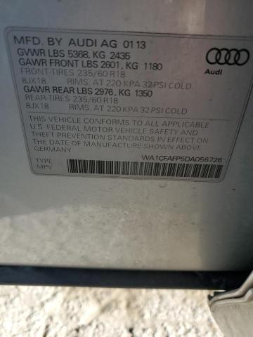 WA1CFAFP5DA056726 - 2013 AUDI Q5 PREMIUM SILVER photo 12