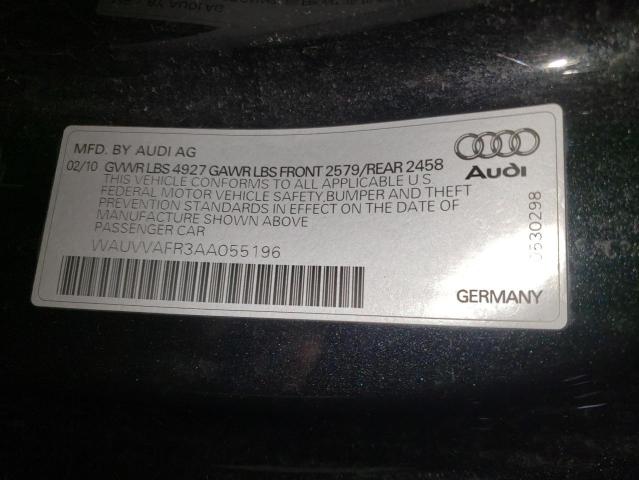 WAUVVAFR3AA055196 - 2010 AUDI S5 PRESTIGE BLACK photo 12