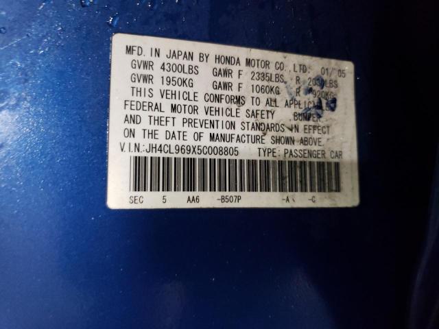 JH4CL969X5C008805 - 2005 ACURA TSX BLUE photo 13