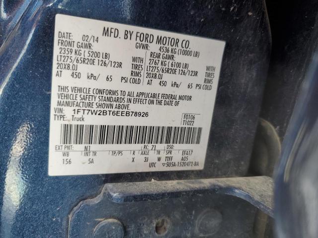 1FT7W2BT6EEB78926 - 2014 FORD F250 SUPER DUTY BLUE photo 12