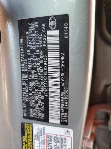4T1BE32K05U629425 - 2005 TOYOTA CAMRY LE SILVER photo 12