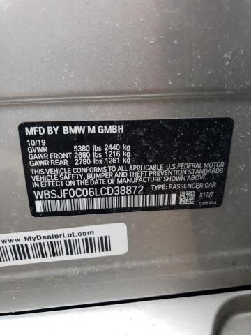 WBSJF0C06LCD38872 - 2020 BMW M5 BASE Күміс фото 12