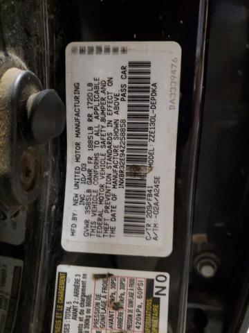 1NXBR32E94Z258858 - 2004 TOYOTA COROLLA LE CE BLACK photo 12