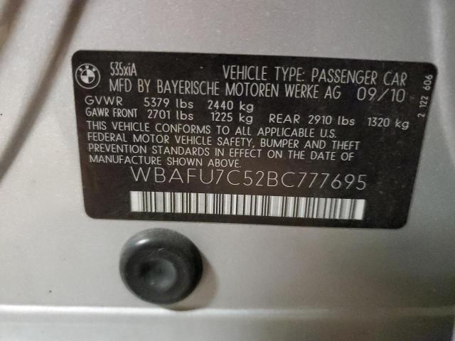 WBAFU7C52BC777695 - 2011 BMW 535 XI SILVER photo 13