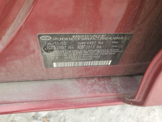 5NPE24AF7FH185489 - 2015 HYUNDAI SONATA SE RED photo 12