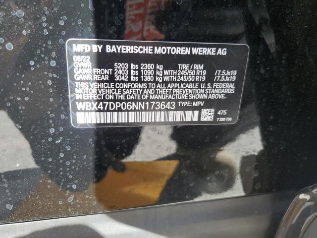 WBX47DP06NN173643 - 2022 BMW X3 SDRIVE30I BLACK photo 12