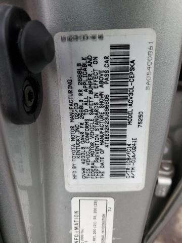 4T1BE32K23U696606 - 2003 TOYOTA CAMRY LE SILVER photo 12