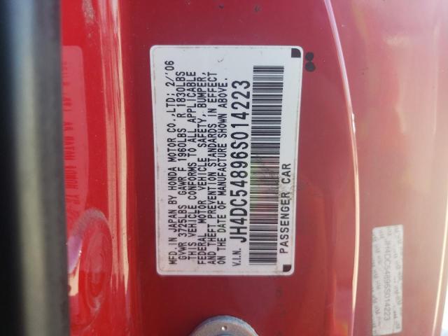 JH4DC54896S014223 - 2006 ACURA RSX RED photo 12