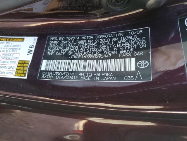 JTKDE167890295447 - 2009 TOYOTA SCION TC 紫色 照片 12