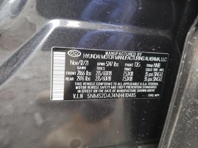 5NMS2DAJ4NH410485 - 2022 HYUNDAI SANTA FE SEL Գրաֆիտ լուսանկար 14