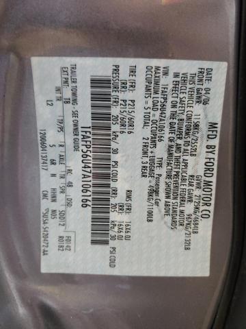 1FAFP56U47A106166 - 2007 FORD TAURUS SEL SILVER photo 12