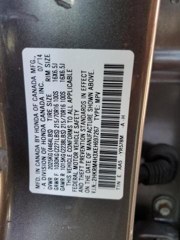 2HKRM4H3XEH697267 - 2014 HONDA CR-V LX GRAY photo 13