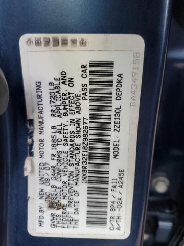 1NXBR32E18Z982677 - 2008 TOYOTA COROLLA CE BLUE photo 12