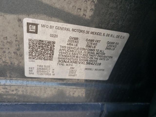 3GNAXHEVXLS642118 - 2020 CHEVROLET EQUINOX LS GRAY photo 13