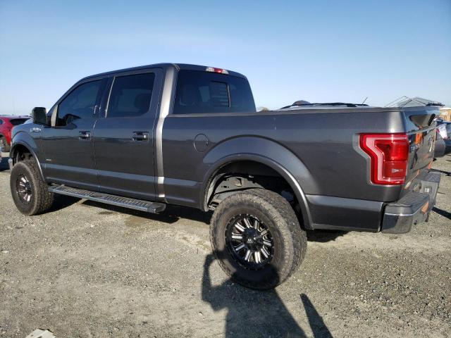 1FTFW1EG5FFA89042 - 2015 FORD F150 SUPERCREW GRAY photo 2