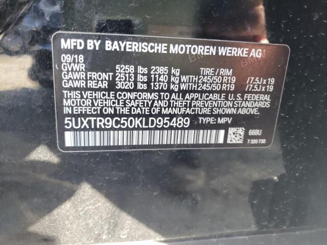 5UXTR9C50KLD95489 - 2019 BMW X3 XDRIVE30I BLACK photo 13