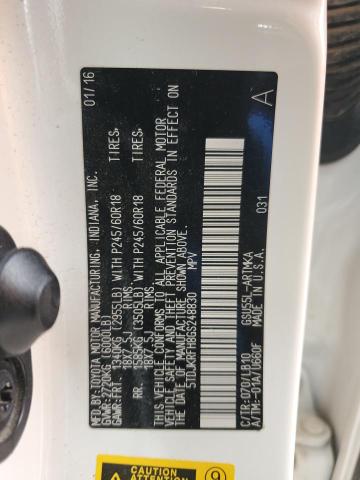 5TDJKRFH8GS248830 - 2016 TOYOTA HIGHLANDER XLE 白色 照片 14