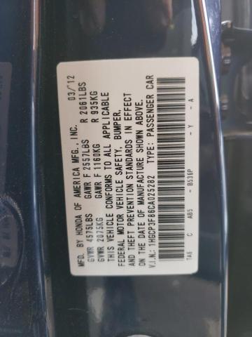 1HGCP3F86CA025282 - 2012 HONDA ACCORD EXL BLUE photo 12