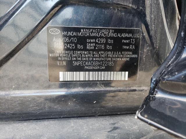 5NPEC4AC6BH122185 - 2011 HYUNDAI SONATA SE BLACK photo 12