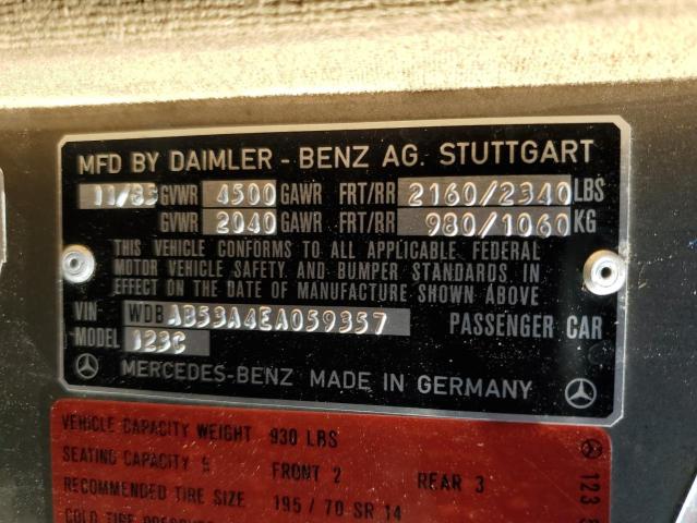 WDBAB53A4EA059357 - 1984 MERCEDES-BENZ 300 CDT GRAY photo 12