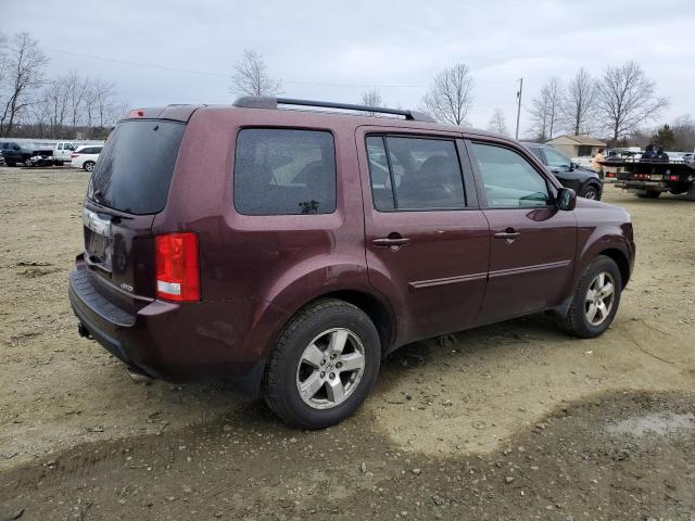 5FNYF4H62BB046953 - 2011 HONDA PILOT EXL BURGUNDY photo 3