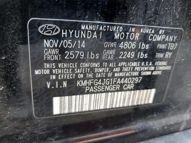 KMHFG4JG1FA440297 - 2015 HYUNDAI AZERA BLACK photo 12