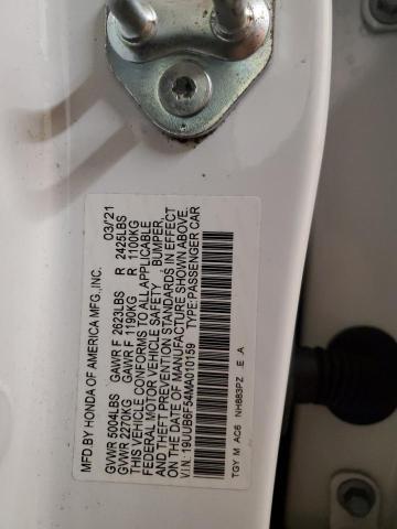 19UUB6F54MA010159 - 2021 ACURA TLX TECH A WHITE photo 12