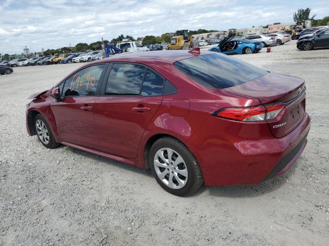 5YFEPMAE9NP370654 - 2022 TOYOTA COROLLA LE RED photo 2