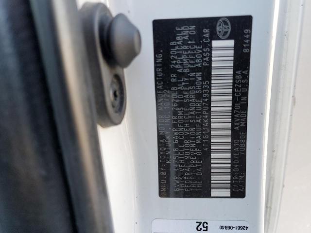 4T1G11AK4PU749335 - 2023 TOYOTA CAMRY SE NIGHT SHADE WHITE photo 12