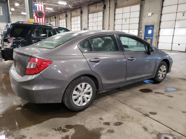 19XFB2F52CE087060 - 2012 HONDA CIVIC LX GRAY photo 3