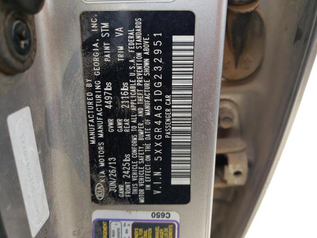 5XXGR4A61DG232951 - 2013 KIA OPTIMA SX SILVER photo 12