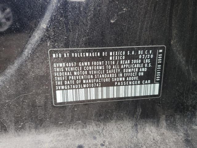 3VWG57AU3LM010742 - 2020 VOLKSWAGEN GOLF BLACK photo 12