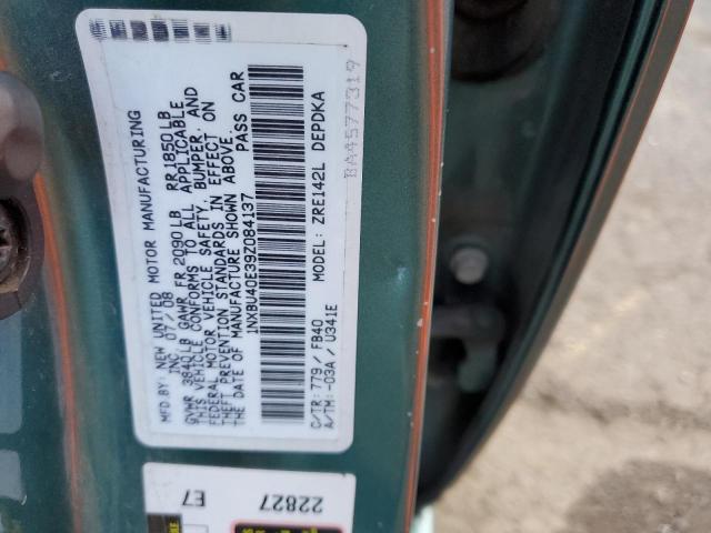 1NXBU40E39Z084137 - 2009 TOYOTA COROLLA BASE TEAL photo 12