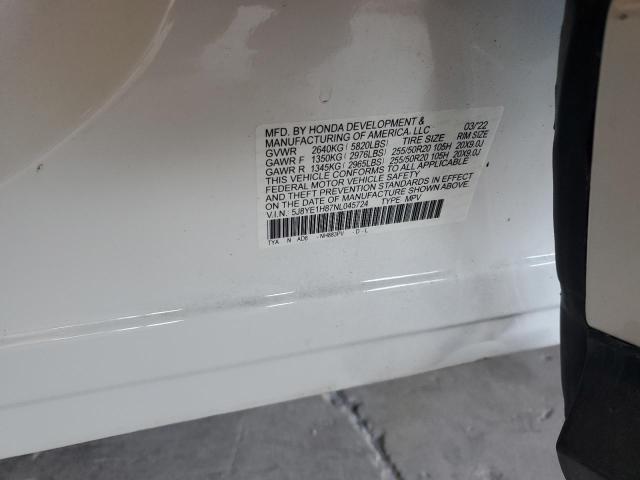 5J8YE1H87NL045724 - 2022 ACURA MDX ADVANCE WHITE photo 13