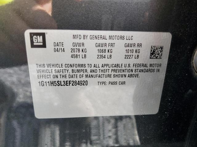 1G11H5SL3EF284920 - 2014 CHEVROLET MALIBU LTZ 灰色 照片 12