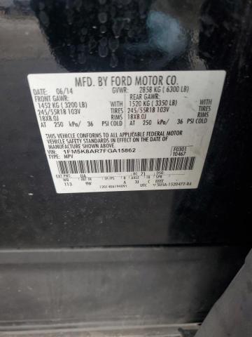 1FM5K8AR7FGA15862 - 2015 FORD EXPLORER POLICE INTERCEPTOR Qara foto 13