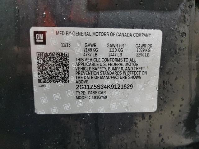 2G11Z5S34K9121629 - 2019 CHEVROLET IMPALA LT CHARCOAL photo 12