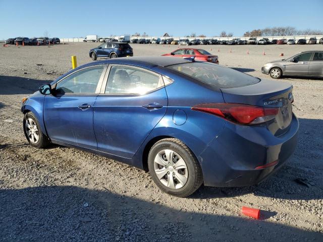 5NPDH4AE1GH770930 - 2016 HYUNDAI ELANTRA SE BLUE photo 2