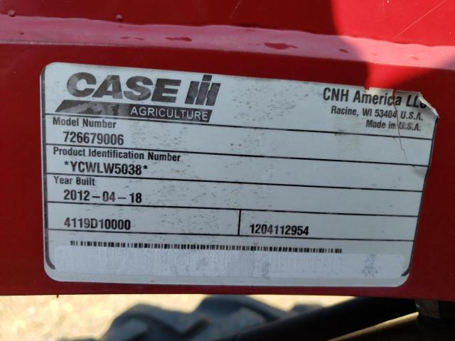 YCWLW5038 - 2012 CASE TRACTOR RED photo 10