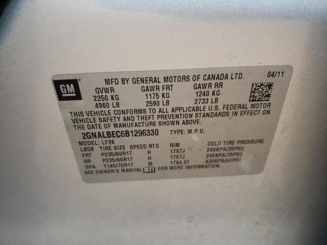 2GNALBEC6B1296330 - 2011 CHEVROLET EQUINOX LS GRAY photo 12