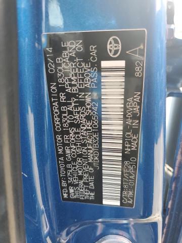 JTDKDTB32E1065942 - 2014 TOYOTA PRIUS C BLUE photo 13