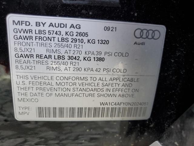 WA1C4AFY0N2024051 - 2022 AUDI SQ5 PRESTIGE BLACK photo 13