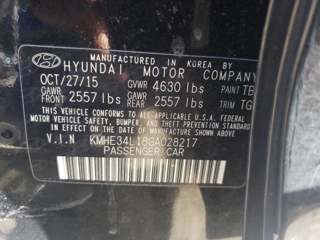 KMHE34L18GA028217 - 2016 HYUNDAI SONATA HYBRID BLACK photo 13