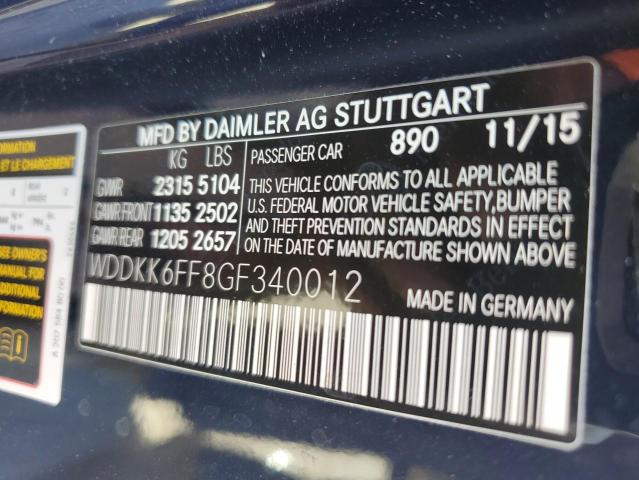 WDDKK6FF8GF340012 - 2016 MERCEDES-BENZ E 400 BLUE photo 13