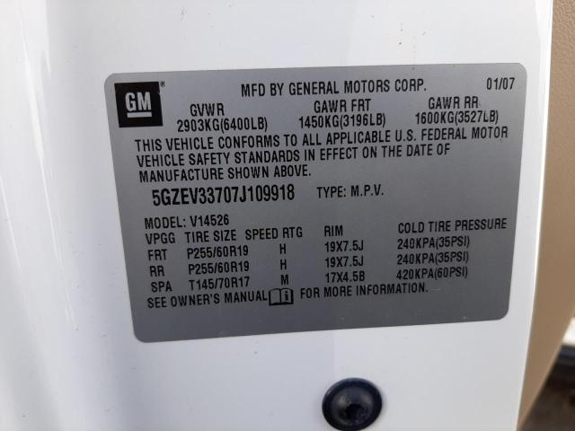 5GZEV33707J109918 - 2007 SATURN OUTLOOK SPECIAL 白色 照片 13