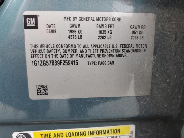 1G1ZG57B39F259415 - 2009 CHEVROLET MALIBU LS GRAY photo 12