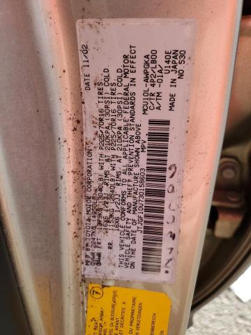 JTJGF10U730158603 - 2003 LEXUS RX 300 BROWN photo 12